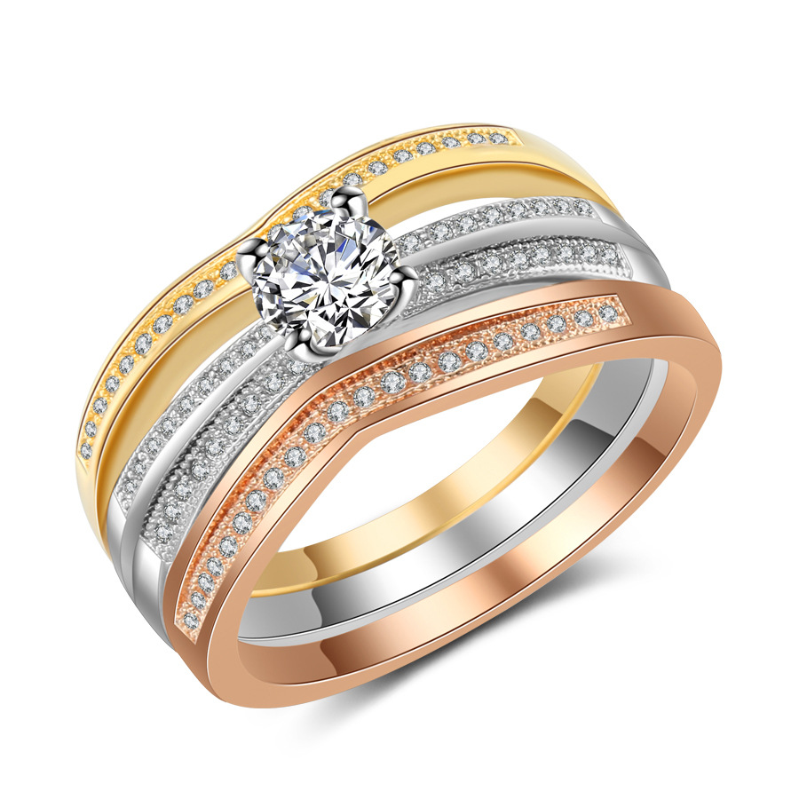 Bar Cart Gold - 18K Multi Gold Ring 3pc Set