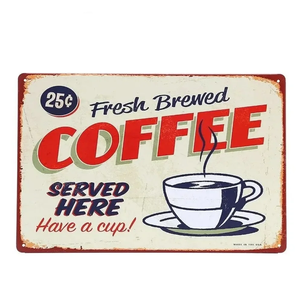 Home Bar And Coffee - Metallschilder mit Kaffee-Motiv, Vintage-Wanddekoration, Eisenbilder für