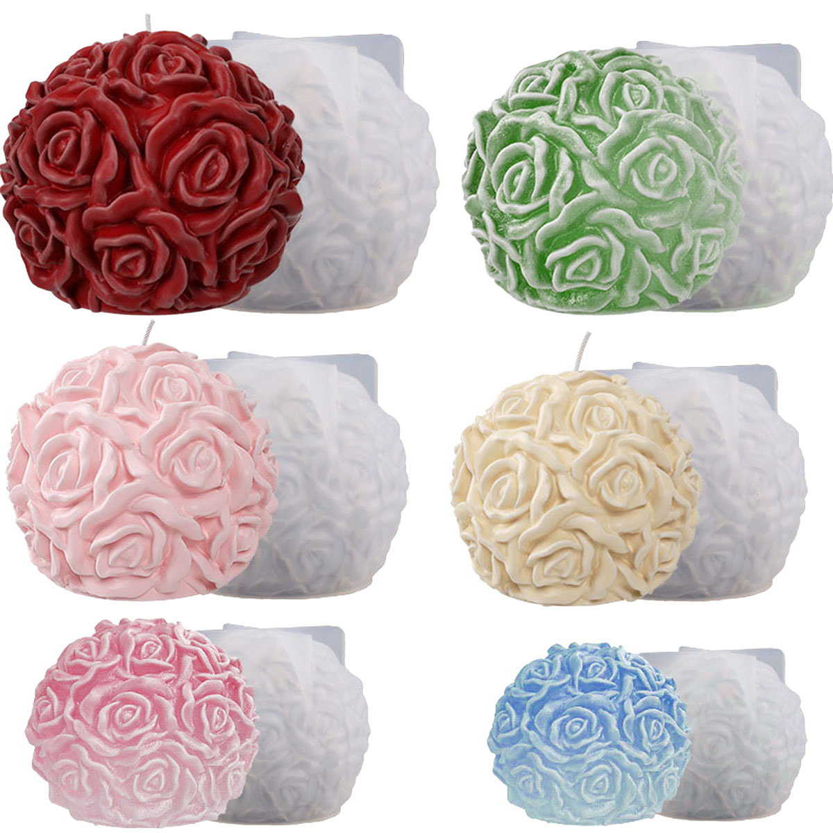 Ice Mold Sphere - Multi Size Flower Series Kerzenform Runde