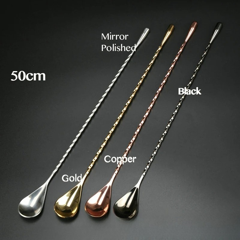 Bar Spoon Twisted - 50cm Cocktail-Barlöffel aus 304 Edelstahl, Gedrehter