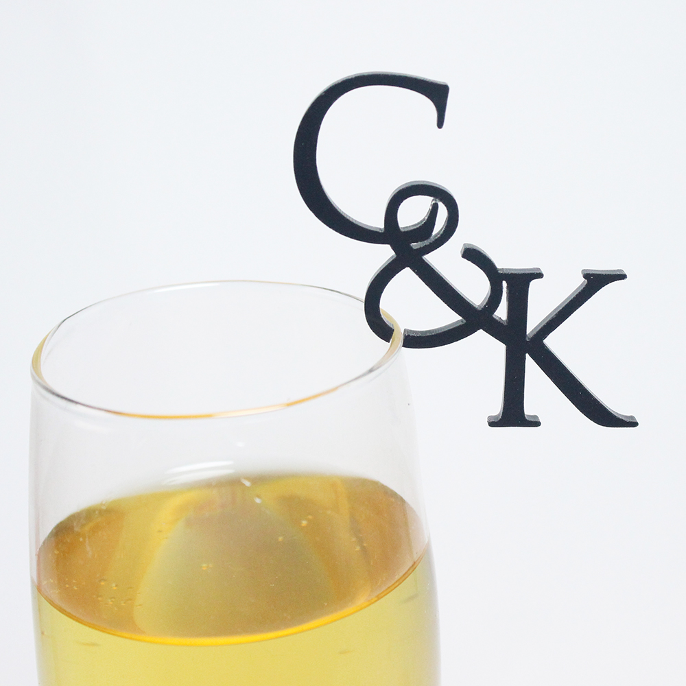 Cocktail Recipe Book - 15/40/100 Stück Personalisierte Hochzeits-Initialen-Anhänger Acryl-Rührstäbchen Cocktail