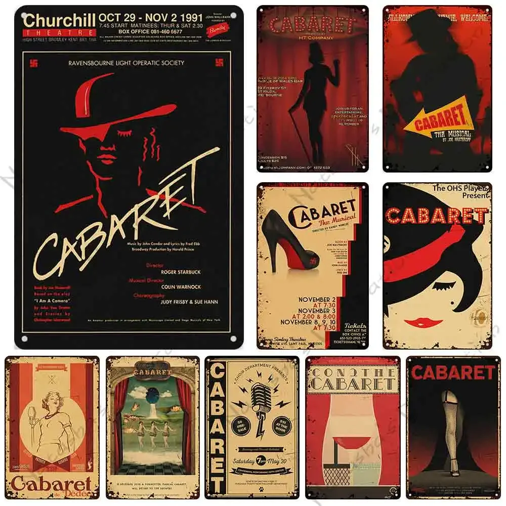 Home Bar And Theater - Hochauflösendes Blechschild Vintage Cabaret Musical Retro