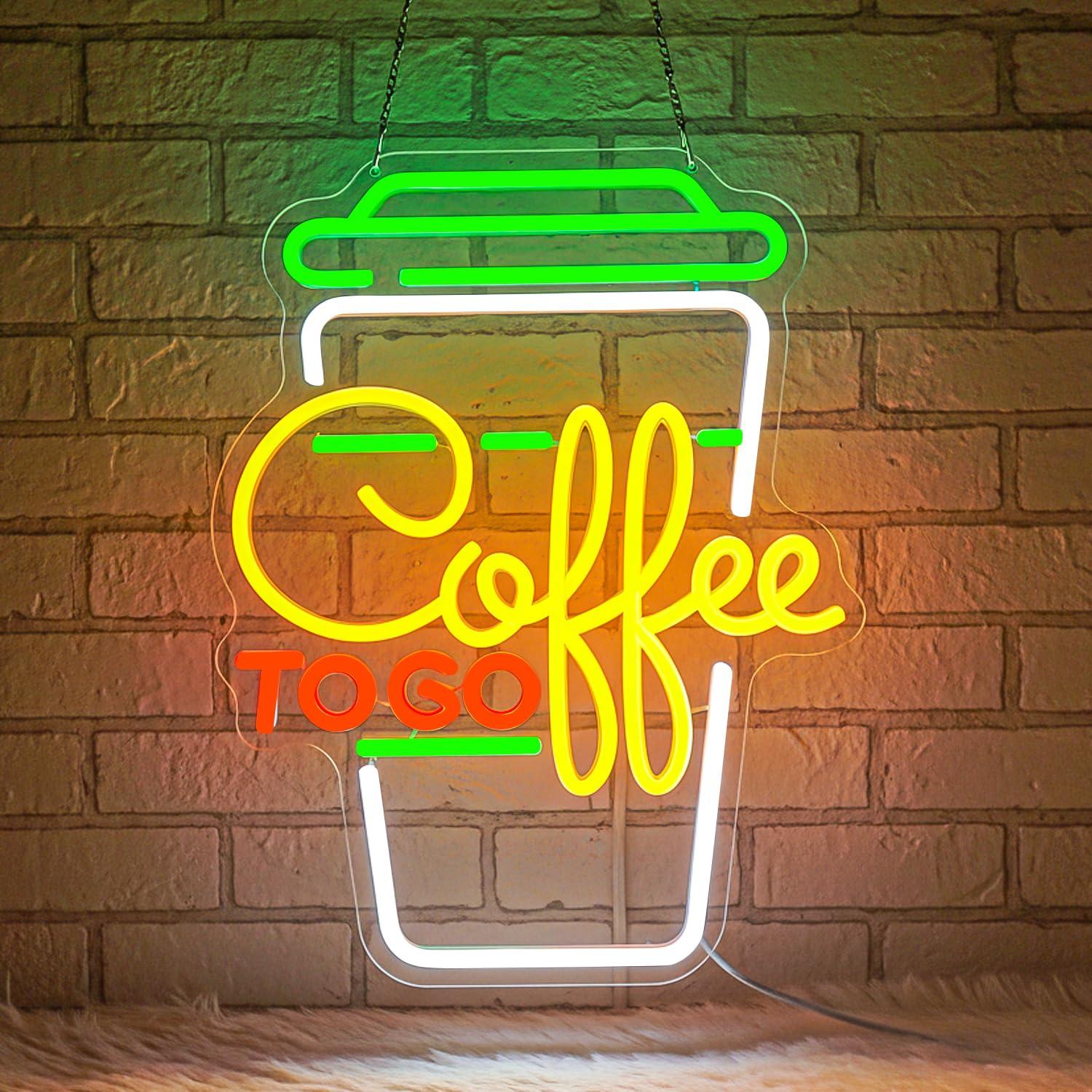 Home Bar And Coffee - Kaffee-Neonschild USB Dimmbare LED-Leuchten für Kaffee-Station,