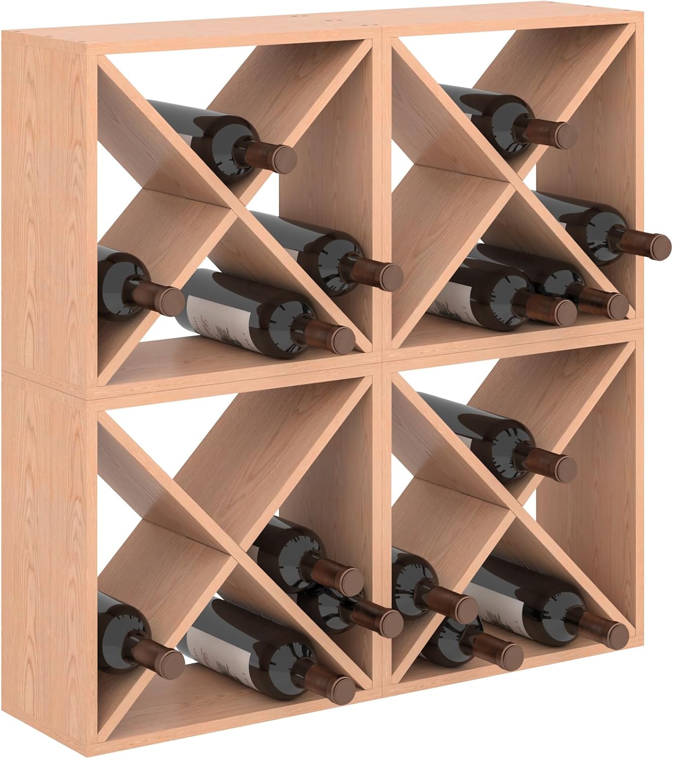 Home Bar Shelves - 96-Flaschen-Weinregal, freistehender Weinhalter aus Holz für