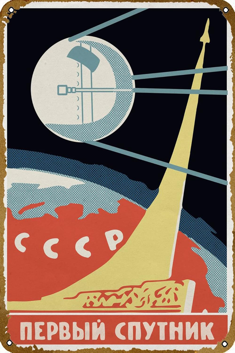Home Bar And Theater - Sputnik Poster Heimkino Bar Wanddekoration Metallblechschild