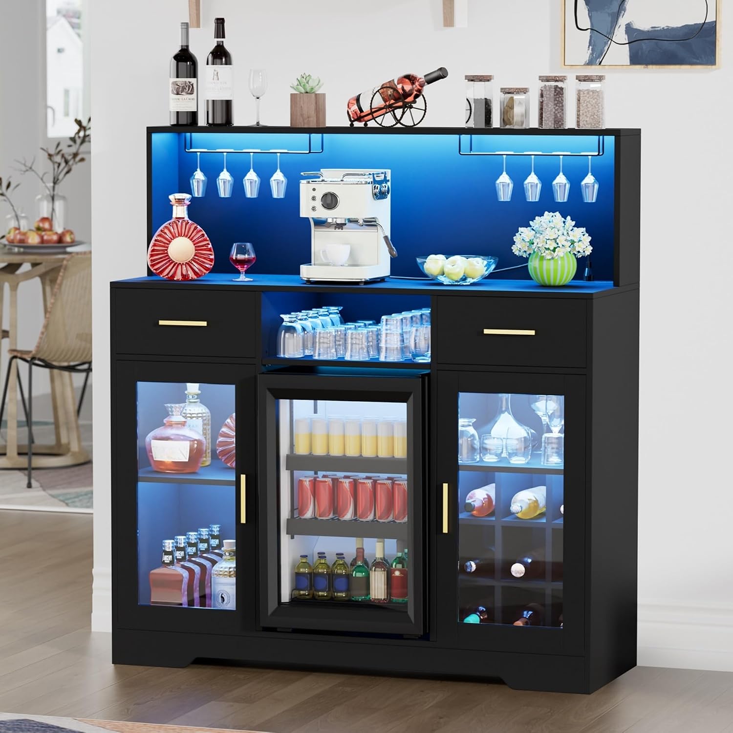 Home Bar And Fridge - Mini-Kühlschrank-Schrank mit Stauraum, Weinbar-Schränke für Zuhause