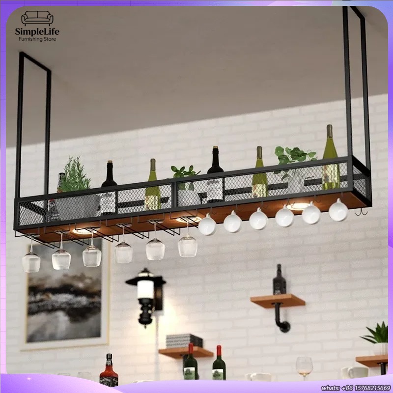 Home Bar Shelves - Offener Weinschrank mit Regalen und Kühlvitrine