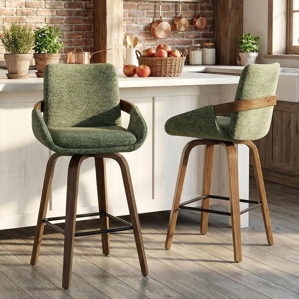 Home Bar Seating - 2er-Set 26 Zoll Drehbare Barhocker mit