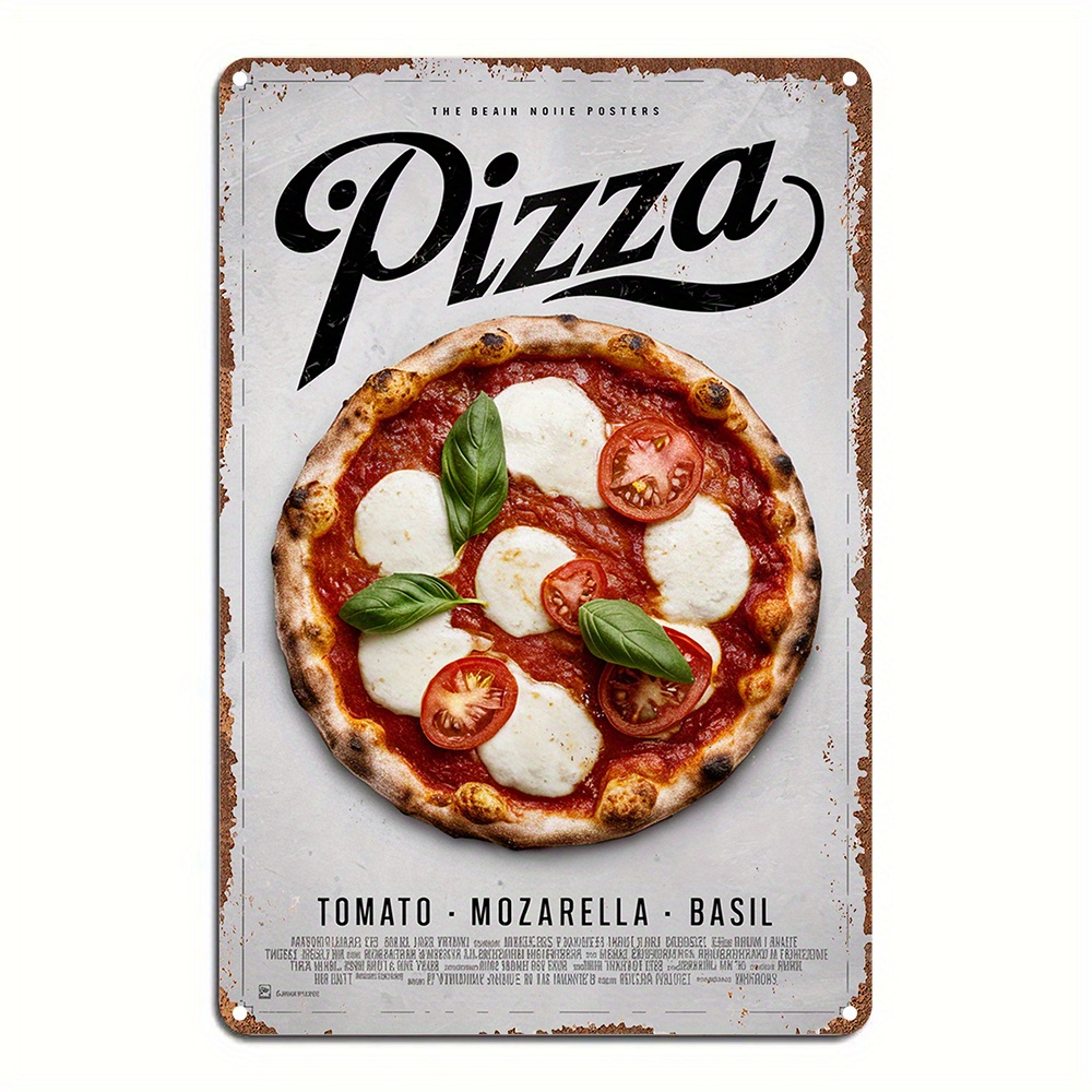 Home Bar And Restaurant - Raumdekor Vintage Pizza Poster, Aluminium Wandkunst
