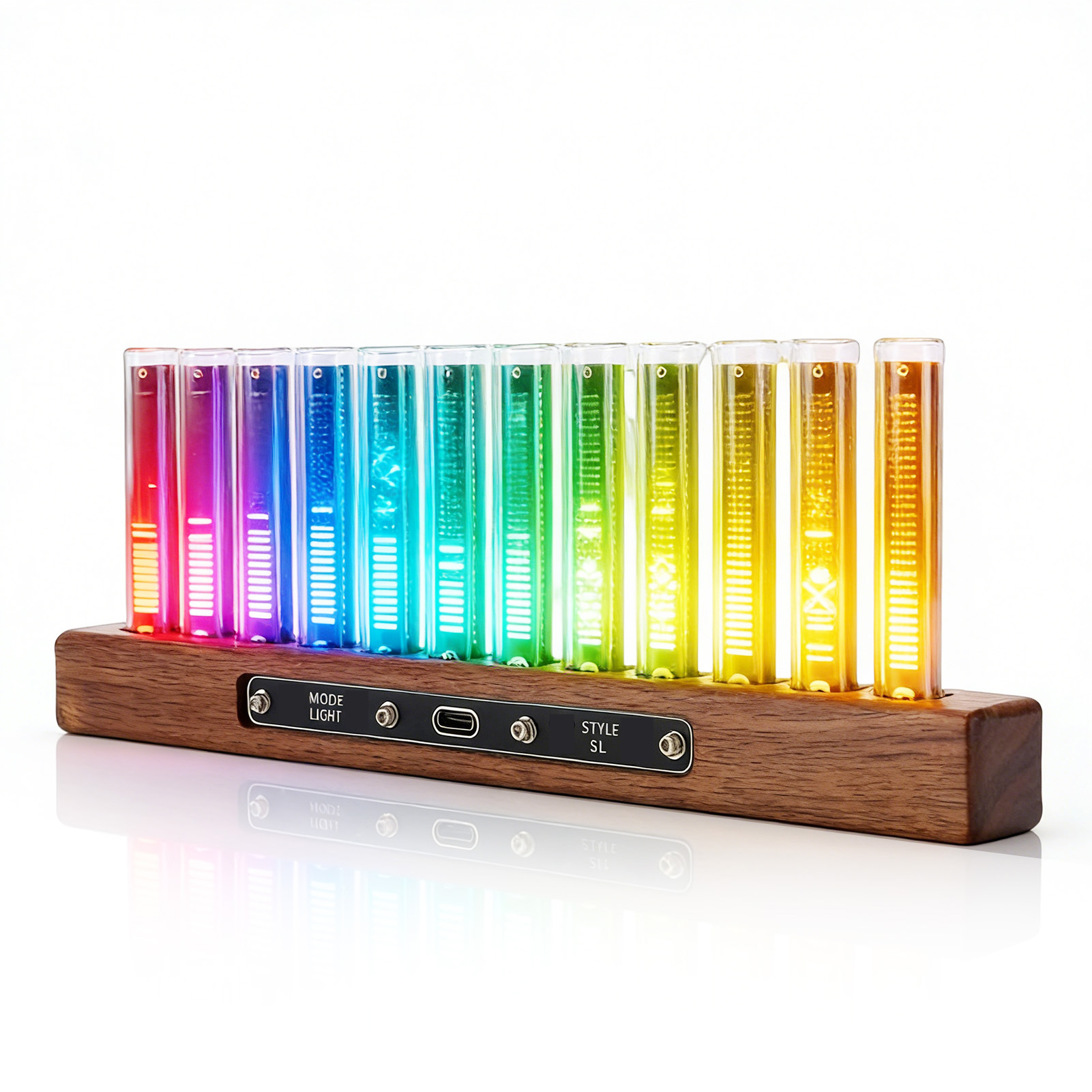 Home Bar Shelf - LED-Musik-Spektrum-Anzeige Heim-Audio-Analysator Hochempfindliche Musik-Rhythmus-Lichtleiste mit 12