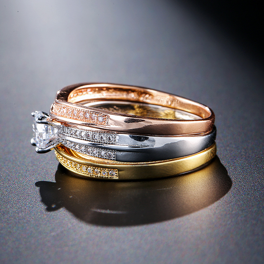 18K Multi Gold Ring 3pc Set fü – Bar Cart Gold Bewertung und Preis