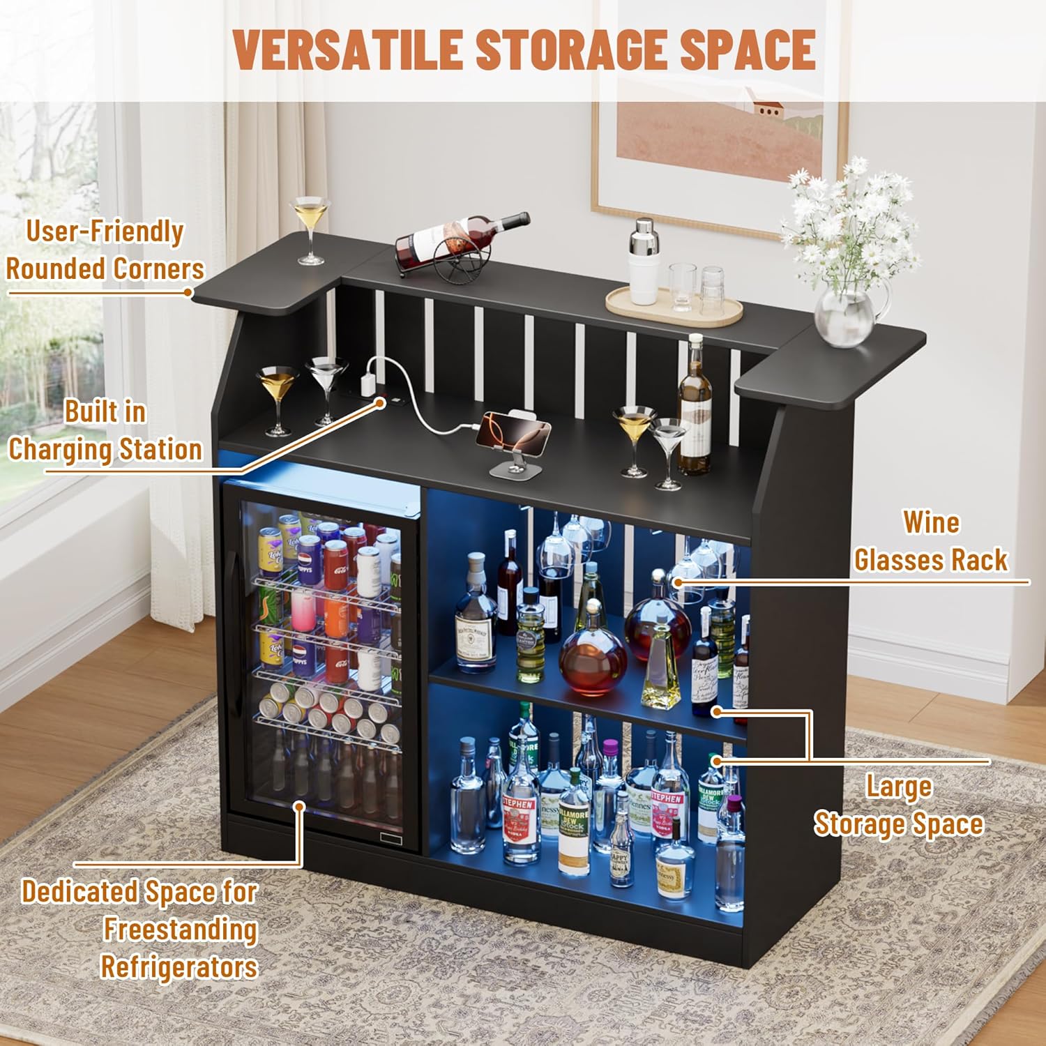 U-förmiger Bartisch, Hausbar-E – Home Bar And Fridge Bewertung und Preis