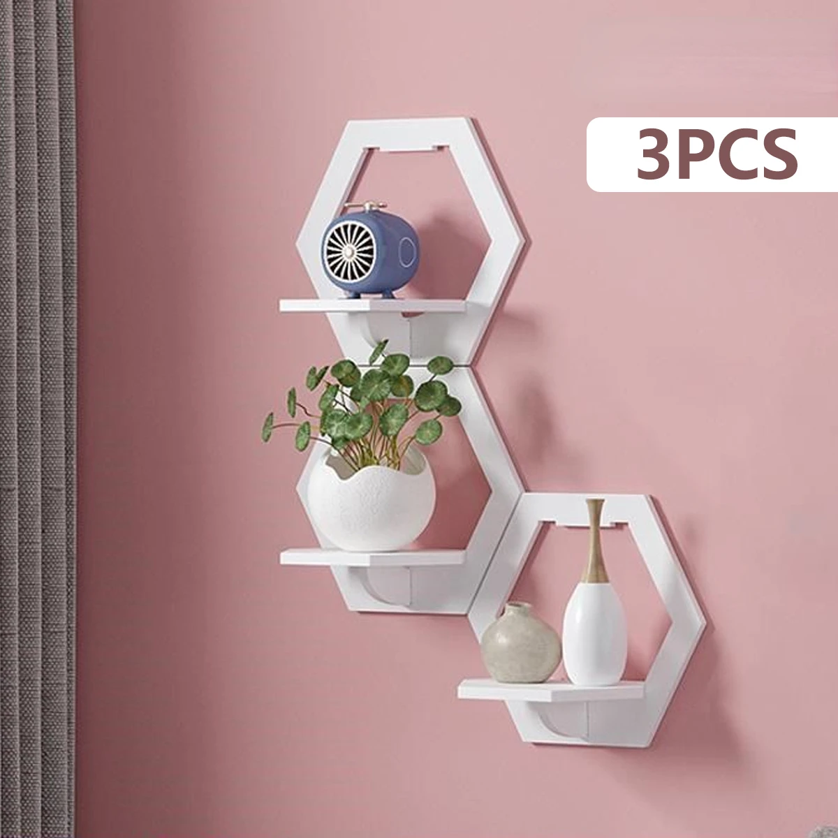 3Pcs Hexagon Wand Regal Schlag – Home Bar Shelf Bewertung und Preis