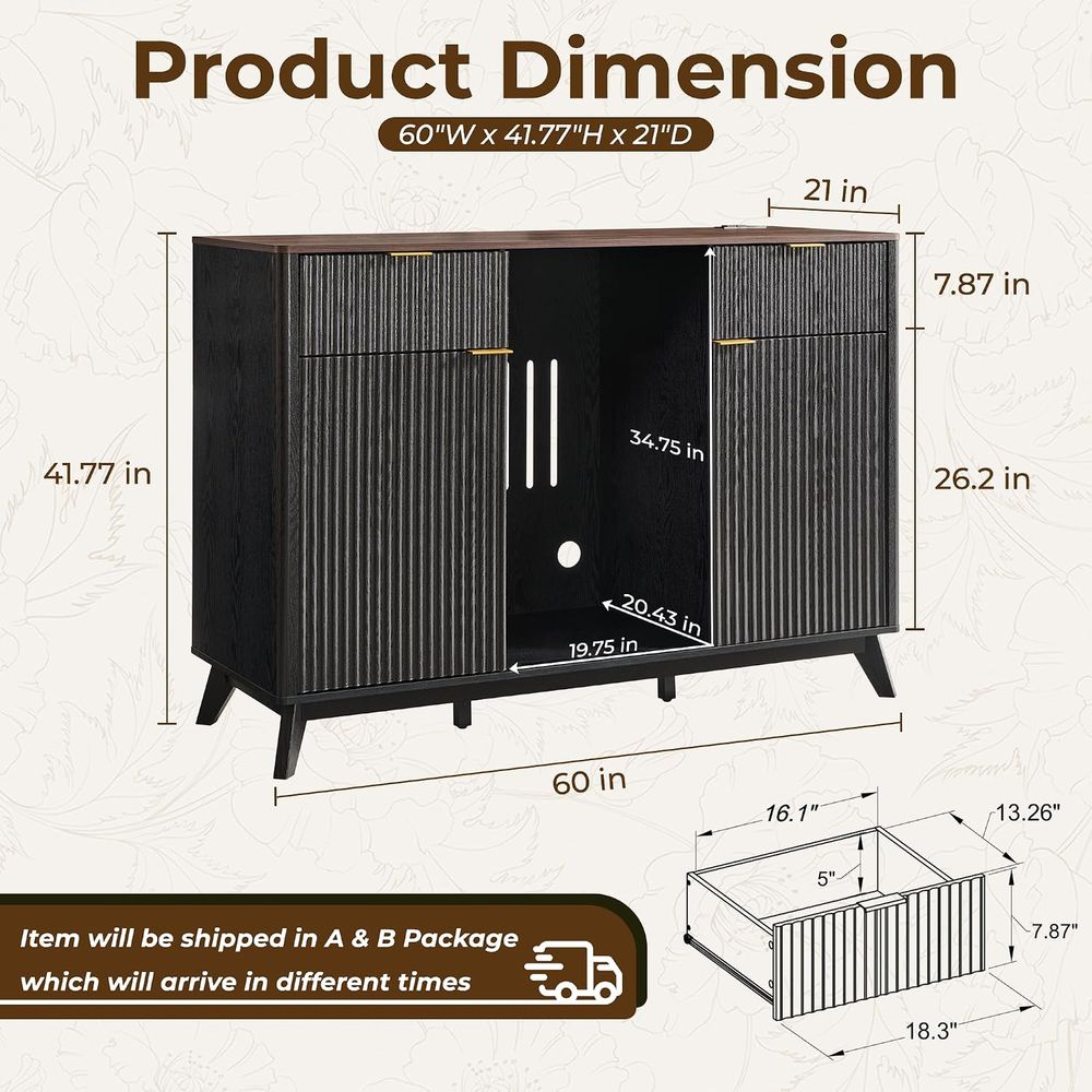 60-Zoll-Kaffeebar-Schrank mit  – Home Bar And Fridge Bewertung und Preis