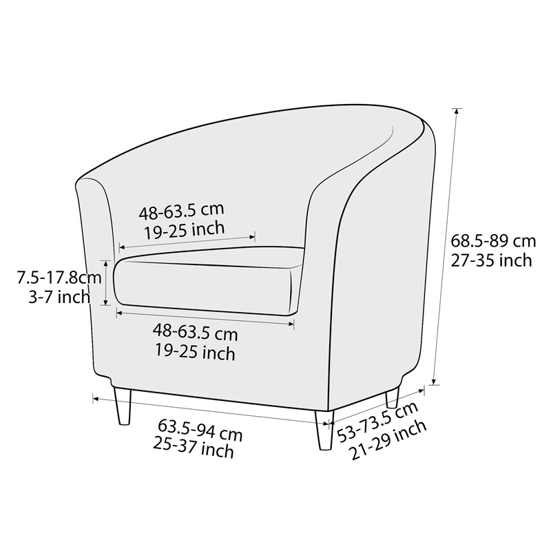 Einfarbiger Club-Sesselbezug,  – Home Bar Seating Bewertung und Preis