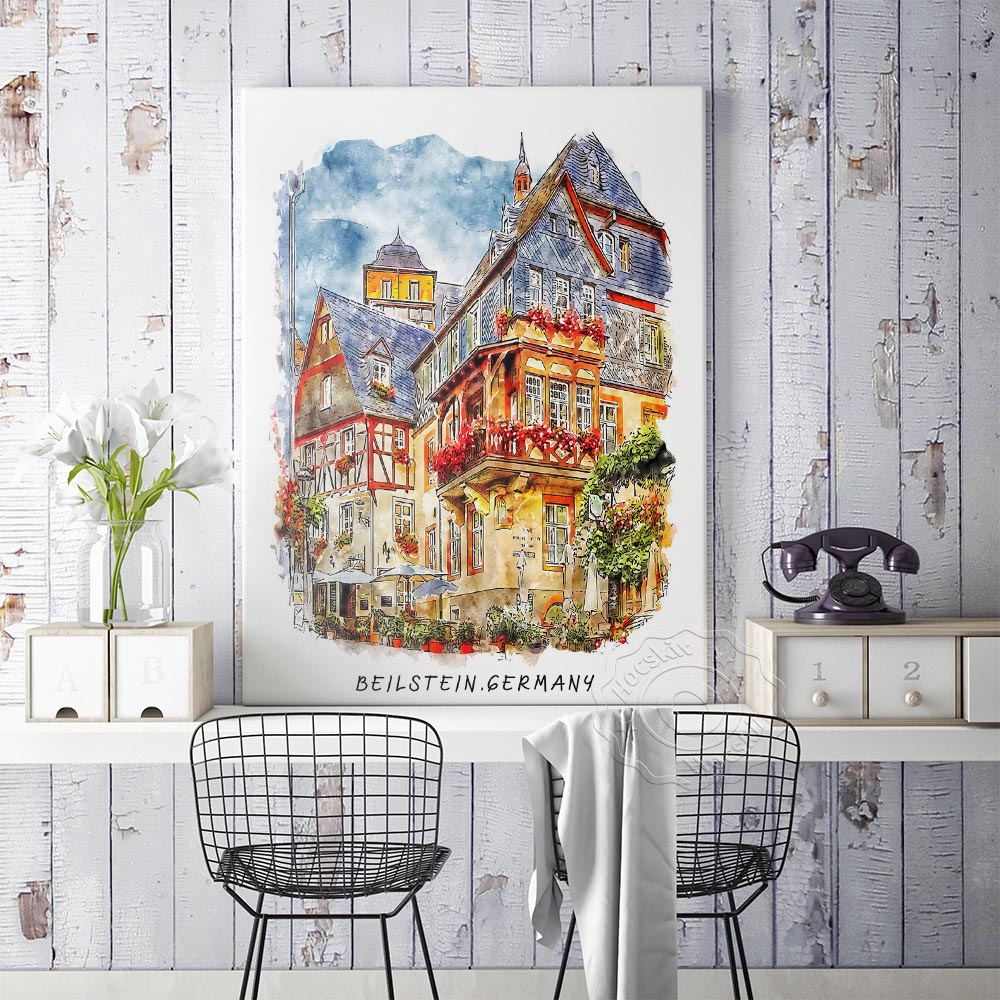 Aquarelldruck, Weltreiseplakat – Home Barcelona Bewertung und Preis