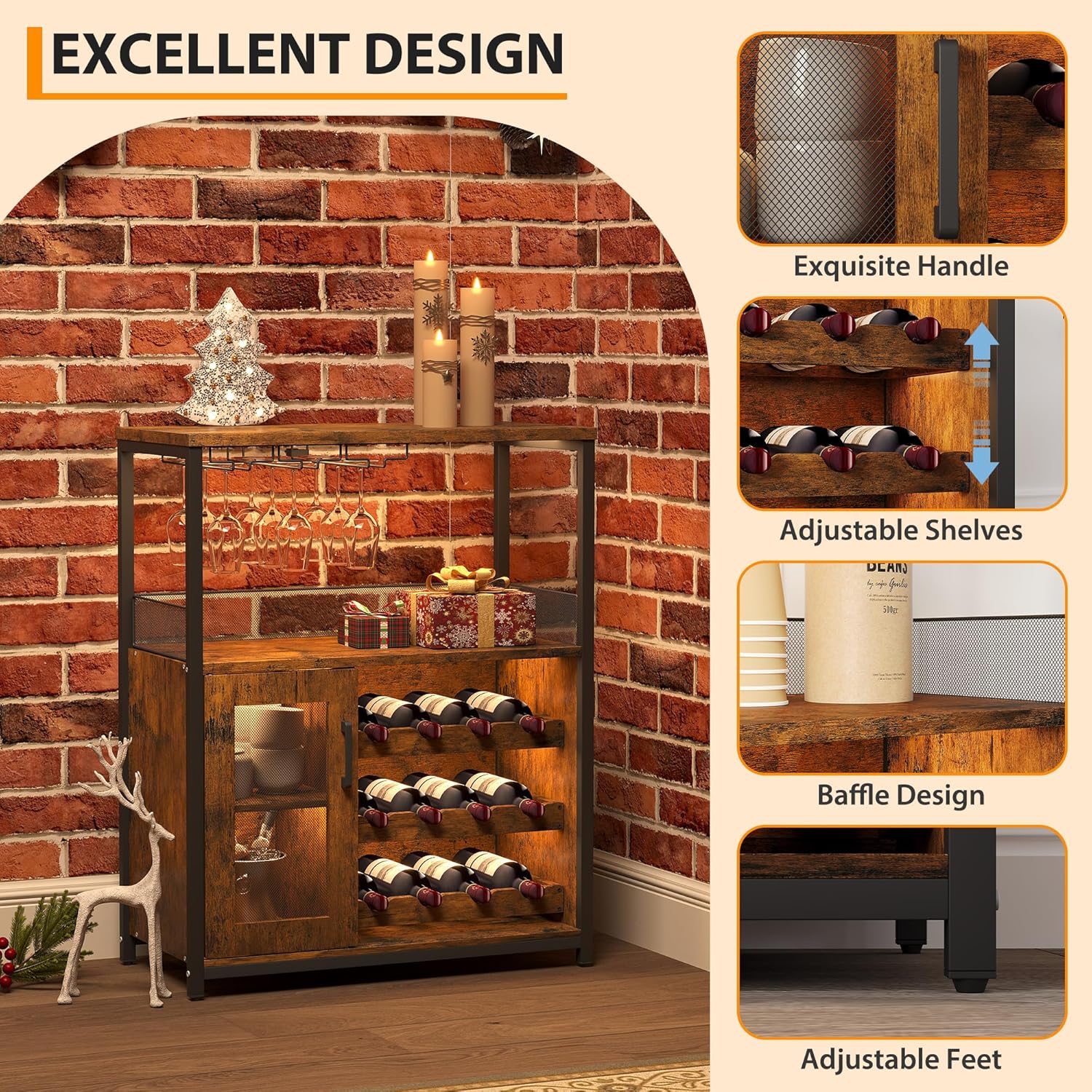 Moderner 36-Zoll-Barschrank in – Home Bar Shelves Bewertung und Preis