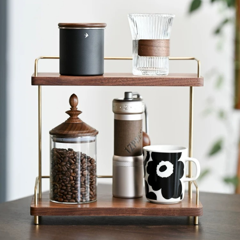 Schwarznuss 2-stöckiger Tassen – Home Bar Shelves Bewertung und Preis