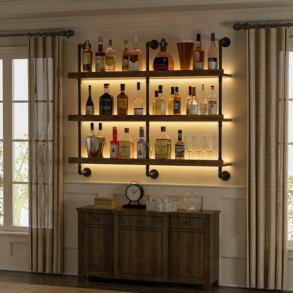 Wandmontiertes Weinregal mit L – Home Bar Shelf Bewertung und Preis
