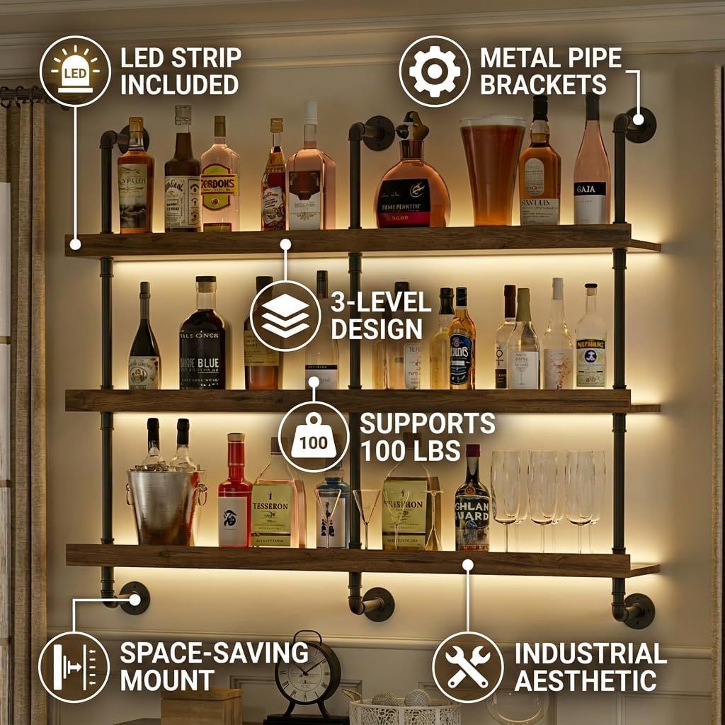 Wandmontiertes Weinregal mit L – Home Bar Shelf Bewertung und Preis